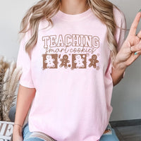 Gingerbread Teacher Christmas Shirt, Teaching Smart Cookies T-Shirt, Adorable Educator Holiday Graphic Tee, Smart Cookies School Teacher Shirt