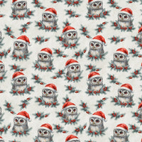 Santa Hat Mistletoe Christmas Gift Wrap, Holiday Night Owl Wrapping Paper, Festive Woodland Bird Wrapping Paper, Holiday Gift Wrap Roll