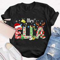 Custom Name Holiday Shirt, Personalized Christmas Snowflake T-Shirt, Festive Winter Family Graphic Tee, Matching Xmas Present Top