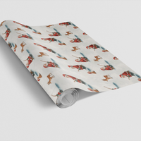 Winter Fisherman Gift Wrap, Santa Ice Fishing Wrapping Paper, Humorous Christmas Wrapping Paper, Outdoorsman Gift Wrap, Cabin Wrapping Paper