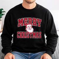 Retro Santa Graphic Sweatshirt, Merry Christmas Santa Sweatshirt, Vintage Holiday Crewneck, Distressed Christmas Pullover Sweatshirt