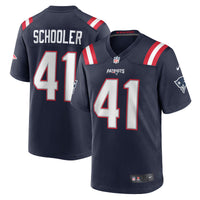New England Patriots Brenden Schooler Navy Game Player Jersey