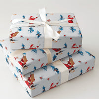 Artistic Painting Santa Gift Wrap, Painterly Santa Claus Christmas Wrapping Paper, Snowy Winter Santa Wrapping Paper, Holiday Wrapping Paper