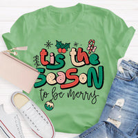 Festive Holiday Teacher Shirt, Tis the Season Christmas Teacher T-Shirt, Adorable Winter Educator Tee, Merry School Staff Present, Teacher Shirt