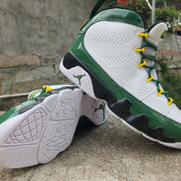 High Top Sneakers, White Green Colorway, Lace Up Design, Casual Gift for Sneaker Fans