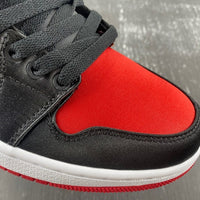 Low Top Sneakers, Black Red Colorway, Lace Up Design, Casual Gift for Sneaker Fans