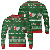Overstimulated but Festive Sweatshirt, Opossum Ugly Christmas Sweater, Humorous Trash Animal Holiday Crewneck, Comfy Xmas Possum Pullover