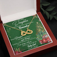 Christmas Heart Necklace, Infinity Heart Necklace for Daughter, Gold Finish Infinity Necklace, Daughter Holiday Necklace, Present from Mom