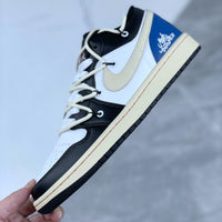 Low Top Sneakers, Blue Black Colorway, Lace Up Design, Casual Gift for Sneaker Fans