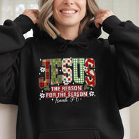 Christian Christmas Sweatshirt, Jesus the Reason for the Season Hoodie, Faith Holiday Hooded Sweater, Religious Xmas Pullover