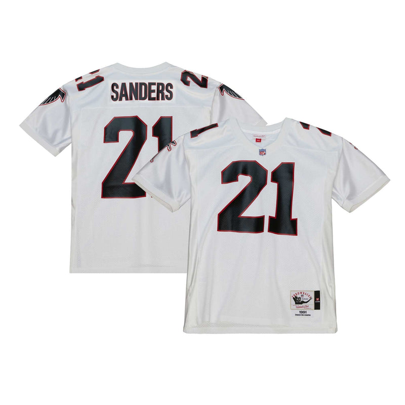Atlanta Falcons 1991 Deion Sanders White Authentic Throwback Retired Player Jersey