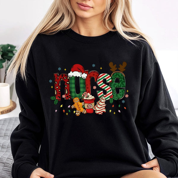 Gingerbread Nurse Sweatshirt, Christmas Nurse Sweatshirt, Holiday RN Crewneck Sweatshirt, Adorable Nursing School Graduation 