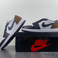 Low Top Sneakers, Brown Black White Colorway, Lace Up Design, Casual Gift for Sneaker Fans