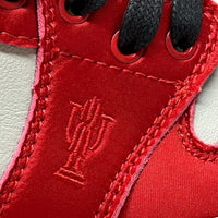 Low Top Sneakers, White Black Red Colorway, Lace Up Design, Casual Gift for Sneaker Fans