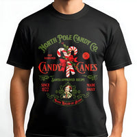 Retro Christmas Candy Cane Shirt, Vintage North Pole Candy Co T-Shirt, Festive Holiday Graphic Tee, Adorable Xmas Candy Lover T-Shirt Present