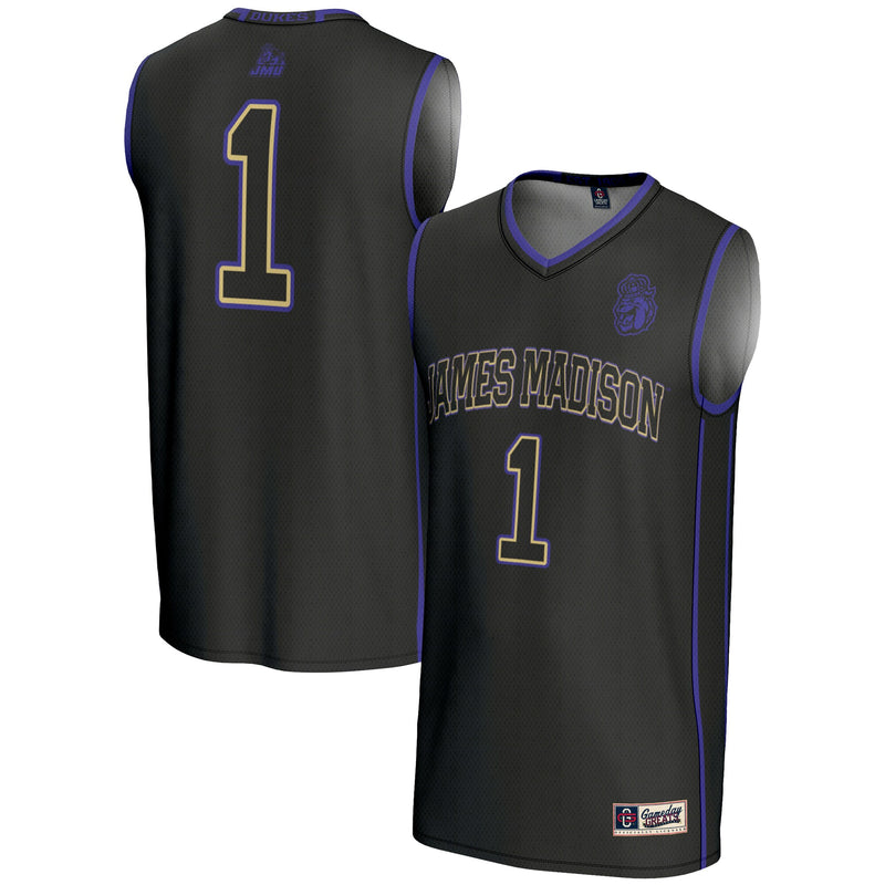 #1 James Madison Dukes Lightweight Basketball Jersey - Black