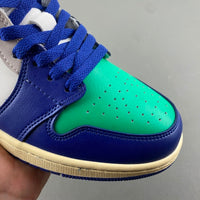 Low Top Sneakers, White Green Purple Colorway, Lace Up Design, Casual Gift for Sneaker Fans