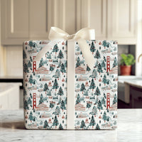 Golden Gate Bridge Gift Wrap, San Francisco Christmas Wrapping Paper, Watercolor Winter City Wrapping Paper, SF Landmark Holiday Gift Wrap