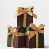 Red and Green Plaid Gift Wrap, Tartan Christmas Wrapping Paper, Traditional Holiday Wrapping Paper, Festive Plaid Gift Wrap Roll, Xmas Paper
