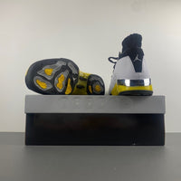 Low Top Sneakers, White Black Yellow Colorway, Lace Up Design, Casual Gift for Sneaker Fans