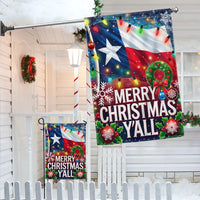 Merry Christmas Y'all Yard Flag, Texas Christmas Garden Flag, Double-Sided Lone Star Holiday Flag