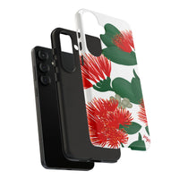 New Zealand Christmas Tree Phone Cover, Pohutukawa Flower Samsung Case, Red Botanical Floral Phone Case, Dual Layer Tough Kiwi Present