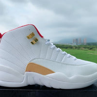 Basketball Shoes, White Gold Colorway, Lace Up Design, Casual Gift for Shoe Lovers