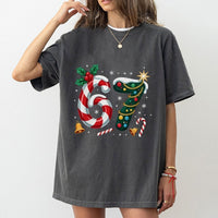 Candy Cane Holiday Tree Shirt, Number 67 Christmas T-Shirt, Festive Number Graphic Tee, Winter Birthday T-Shirt, Xmas Holiday Present Shirt
