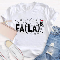 Humorous Holiday Math Graphic Shirt, Fa La La Equation Christmas Math Teacher T-Shirt, Retro Xmas Teacher Tee, Winter Math Lover Present Shirt