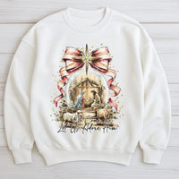 Watercolor Nativity Scene Crewneck, Oh Come Let Us Adore Him Sweatshirt, Christian Holiday Sweater, Religious Christmas Sweatshirt