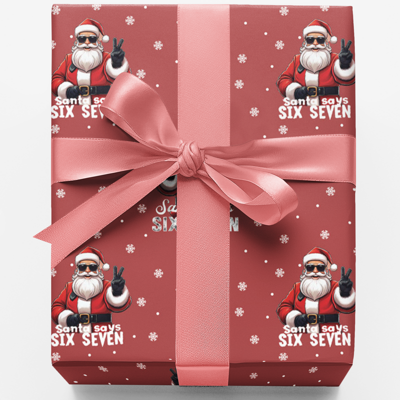 Cool Santa Claus Gift Wrap, Peace Sign Santa Wrapping Paper, Retro Christmas Wrapping Paper, Festive Gift Wrap, Fun Xmas Wrapping Paper