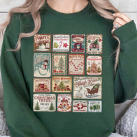 Retro Holiday Stamp Sweatshirt, Vintage Christmas Stamp Sweatshirt, Nostalgic Christmas Crewneck, Comfy Winter Sweatshirt, Festive Xmas Present