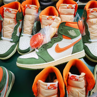 High Top Sneakers, Off White Green Colorway, Lace Up Design, Casual Gift for Sneaker Fans