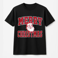 Distressed Retro Santa Graphic Tee, Merry Christmas Santa T-Shirt, Vintage Holiday Classic Shirt, Festive Christmas Apparel for Men Women