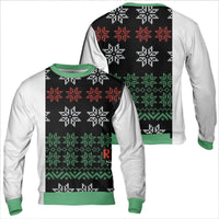Nordic Pattern Holiday Sweater, Red Letter R Ugly Christmas Sweatshirt, Monogram R Christmas Sweatshirt, Festive Xmas Sweatshirt Present