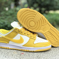 Low Top Sneakers, White Yellow Colorway, Lace Up Design, Casual Gift for Sneaker Fans