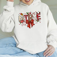 Festive Stethoscope Sweatshirt, Christmas Nurse Hoodie, Holiday Medical Graphic Pullover, Xmas Healthcare Hooded Sweatshirt, RN Present