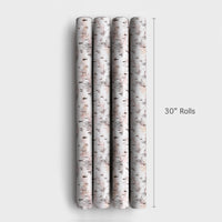 Country Landscape Christmas Gift Wrap, Winter Toile Hunting Scene Wrapping Paper, Rustic Scenic Wrapping Paper Roll, Elegant Present Wrap