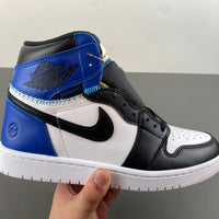 High Top Sneakers, White Black Blue Colorway, Lace Up Design, Casual Gift for Sneaker Fans