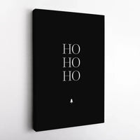 Minimalist Holiday Canvas Wall Art, Ho Ho Ho Christmas Canvas Print, Black and White Christmas Canvas Decor, Modern Winter Home Decor Present