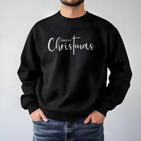 Minimalist Script Holiday Crewneck, Merry Christmas Sweatshirt, Comfy Christmas Sweater, Minimal Xmas Typography Pullover, Holiday Present Shirt