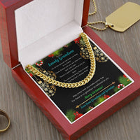 Polished Stainless Steel Chain, Grandson Cuban Link Chain Necklace, Mens Cuban Link Jewelry with Message Card, Christmas Present for Grandson