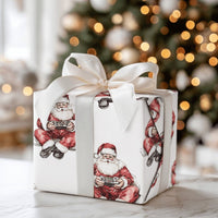 Watercolor Gamer Santa Gift Wrap, Gaming Santa Wrapping Paper, Video Game Christmas Wrapping Paper, Holiday Gamer Gift Wrap Roll