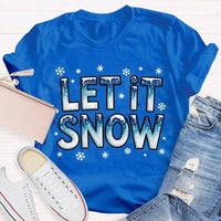 Snowflake Winter T-Shirt, Let It Snow Christmas Shirt, Retro Holiday Graphic Tee, Comfy Xmas Shirt, Christmas Present for Women and Men