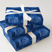 Holy Family Holiday Gift Wrap, Blue Nativity Scene Christmas Wrapping Paper, Star of Bethlehem Paper, Christian Religious Present Wrap