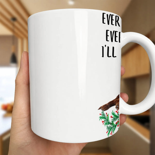 Humorous Holiday Wreath Coffee Mug, Best Christmas Ever Mug, Retro Christmas Festive Mug, Winter Holiday Drinkware, Secret Sa