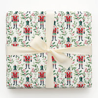 Christmas Soldier Holiday Gift Wrap, Watercolor Nutcracker Wrapping Paper, Holly Berry Nutcracker Wrapping Paper, Festive Present Packaging
