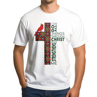 Christian Holiday Faith Shirt, Cardinal Plaid Cross Christmas Shirt, Religious Graphic Tee, Winter Church Apparel, Xmas Shirt Present