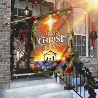 Star of Bethlehem Scene Yard Banner, Merry Christmas Nativity Garden Flag, Double Sided Holiday Flag, Religious Lawn Decor Present