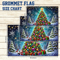 Double Sided Holiday Plaid Flag, Merry Christmas Tree House Flag, Winter Season Outdoor Garden Flag, Xmas Porch Yard Home Decor